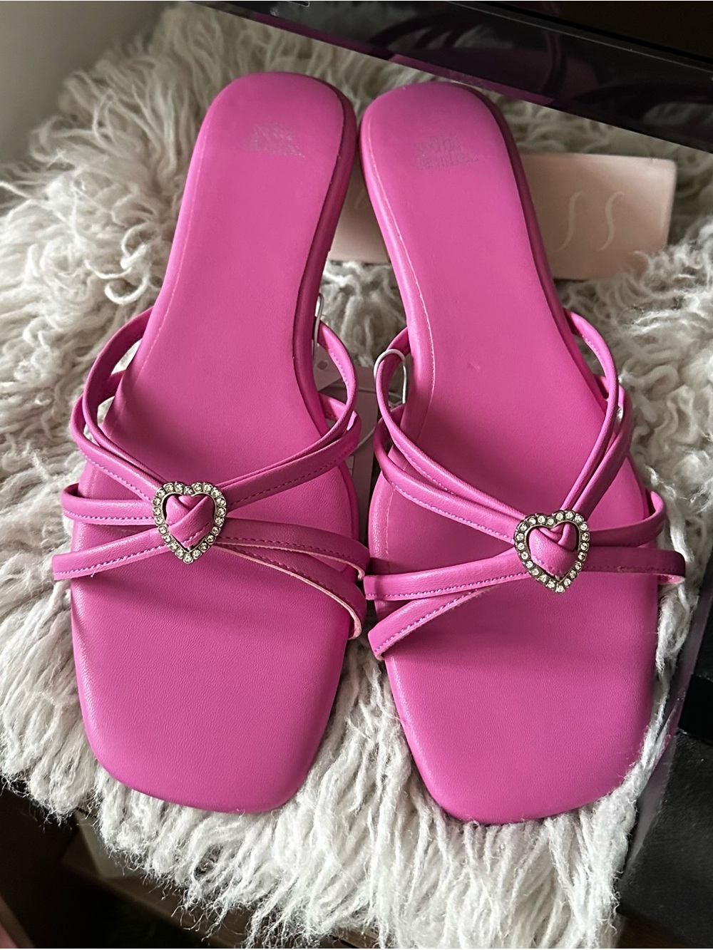 Pink Heart Detail Slide Sandals - Picture 3 of 8